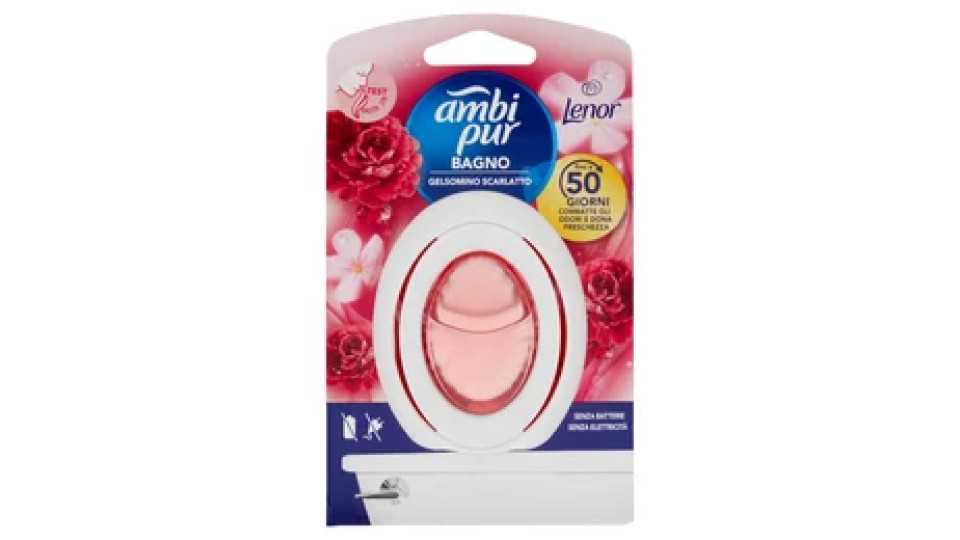 Ambi Pur Bagno Profumatore per Ambienti Elimina e Previene gli Odori, Gelsomino Scarlatto 7,5 ml