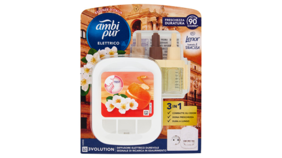 Ambi Pur Profumatore Ambienti Diffusore Elettrico+Ricarica 3Volution, Tramonto di Siracusa 20 ml