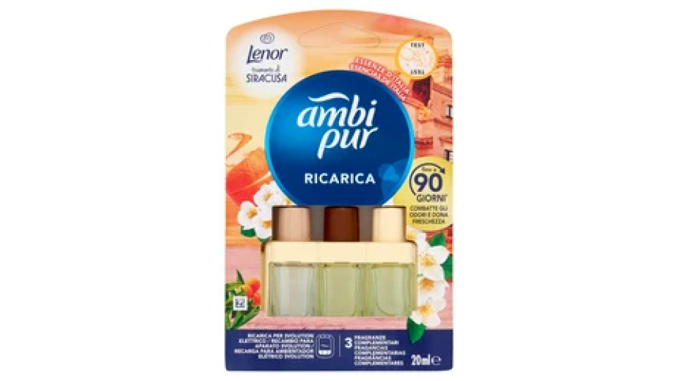 Ambi Pur Profumatore per Ambienti Elettrico Ricarica 3Volution, Tramonto di Siracusa 20 ml