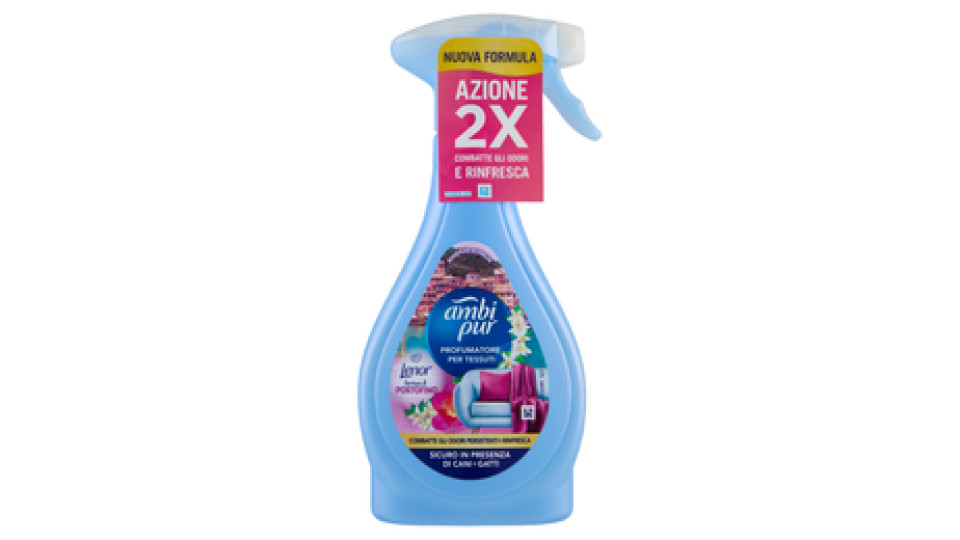 Ambi Pur Profumatore per Tessuti, Lenor Fioritura di Portofino 385 ml