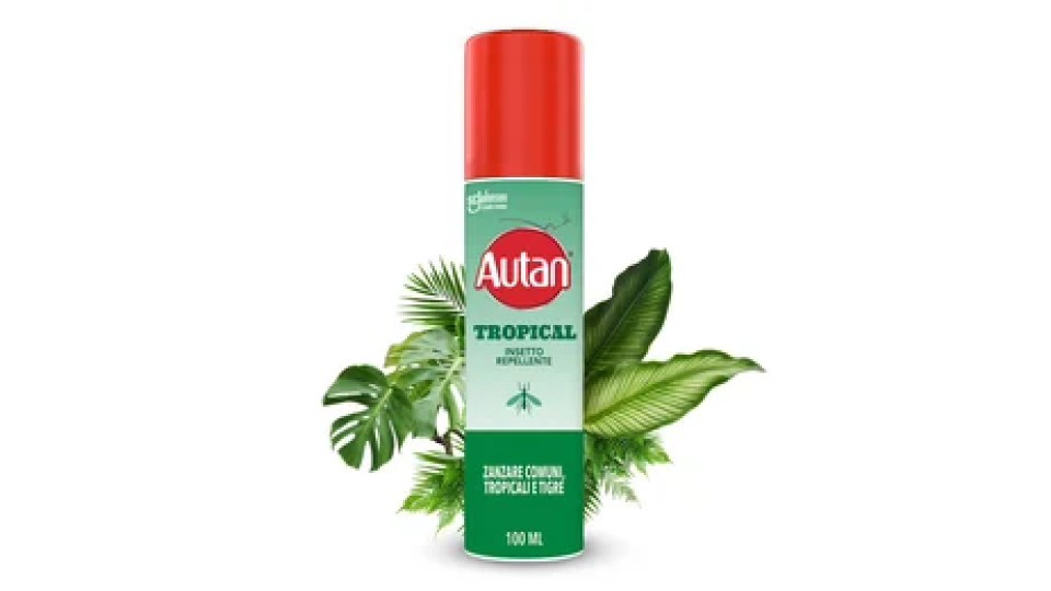 Autan Tropical Spray, Repellente Zanzare con Azione Protettiva Duratura, Fino a 8 Ore di protezione, Adatto ai Viaggi in Luoghi Tropicali, 100ml