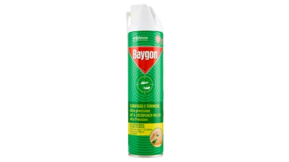 Baygon Spray con cannuccia extra precision, efficace contro scarafaggi e formiche 400 ml