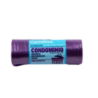 Carrefour 10 Sacchi viola per rifiuti con laccetto 70x110