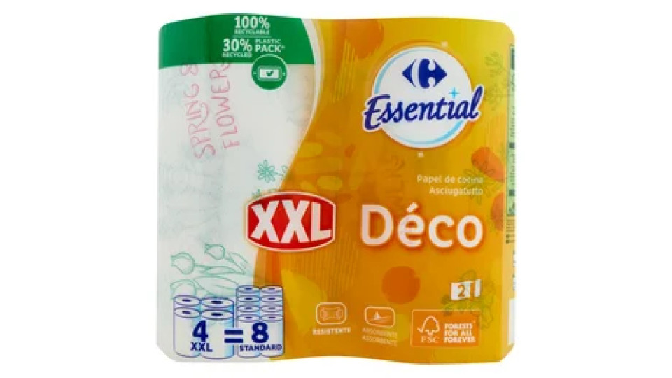 Carrefour Essential Asciugatutto Déco XXL 4 pz