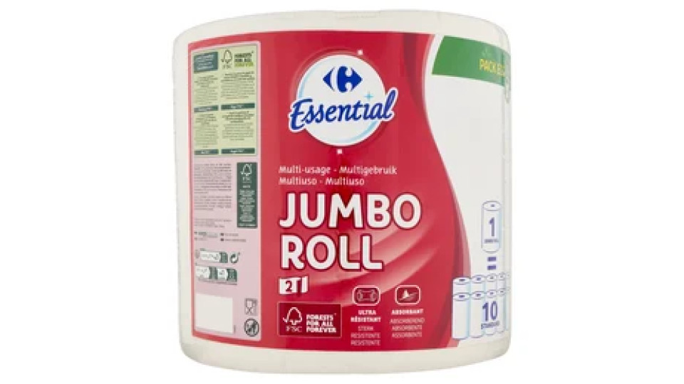 Carrefour Essential Multiuso Jumbo Roll 2 veli 1 pz
