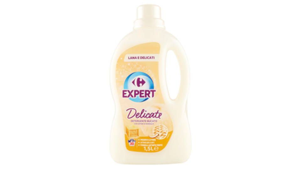Carrefour Expert Delicate Detergente Bucato con Sapone di Marsiglia 1,5 L
