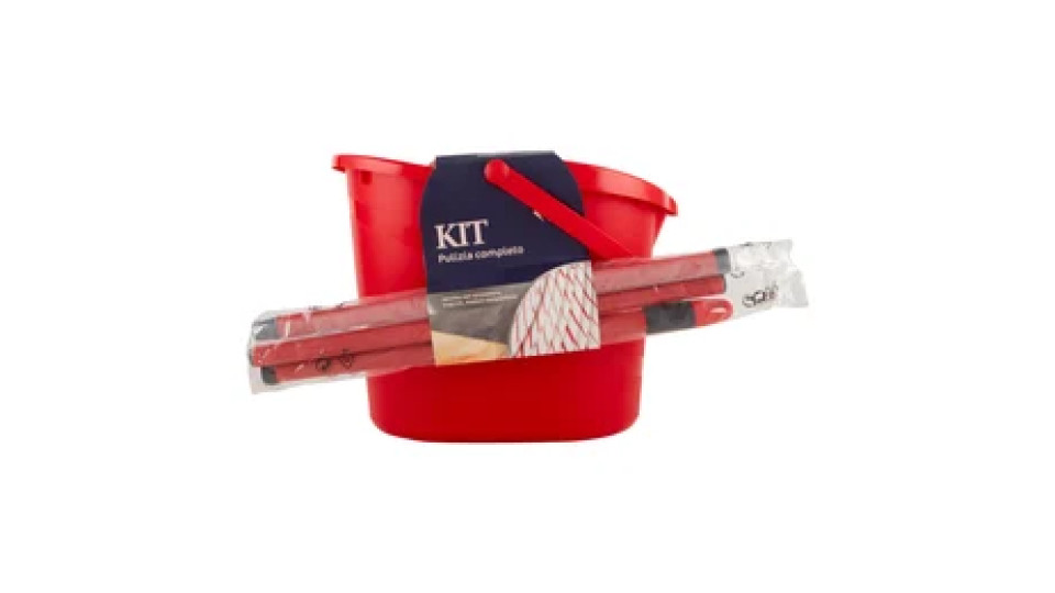 Carrefour Kit Pulizia completo secchio con strizzatore, mop tnt, manico componibile