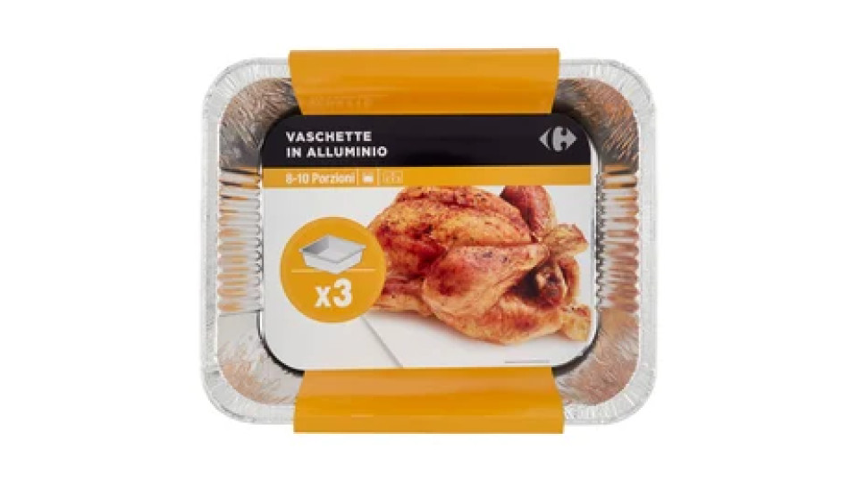 Carrefour Vaschette in Alluminio 8-10 Porzioni 3 pz