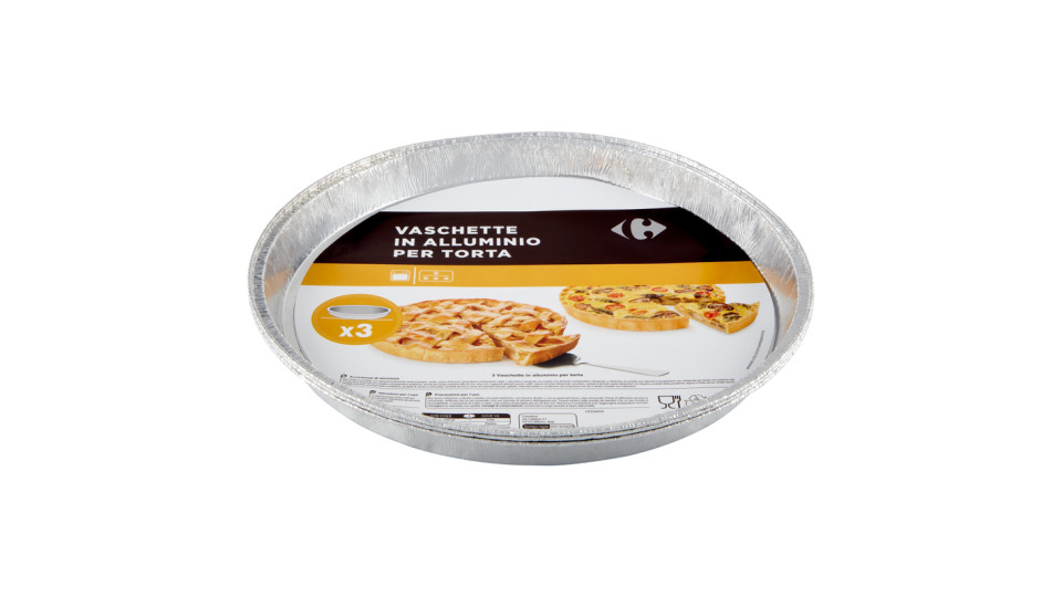 Carrefour Vaschette in Alluminio per Torta 3 pz