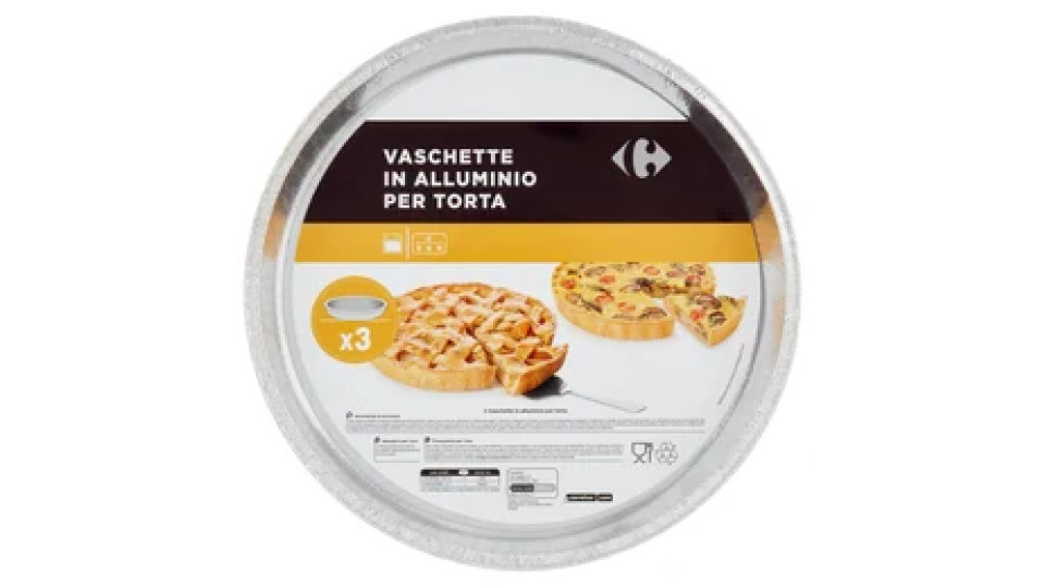 Carrefour Vaschette in Alluminio per Torta 3 pz