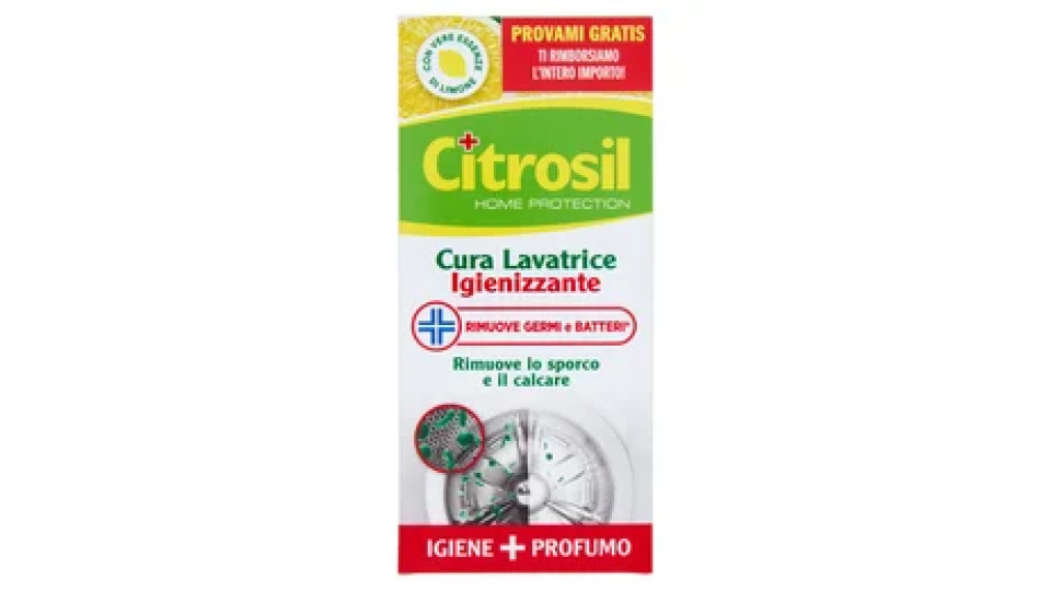 Citrosil Home Protection Cura Lavatrice Igienizzante con Vere Essenze di Limone 250 ml