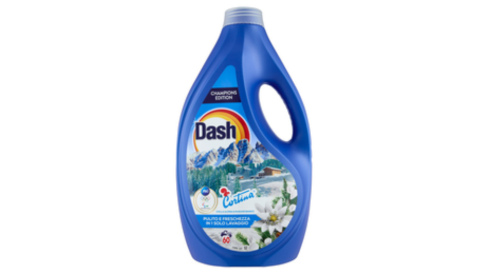 Dash Detersivo Liquido Lavatrice, Cortina Stella Alpina & Muschio Bianco, 60 Lavaggi 2700 ml