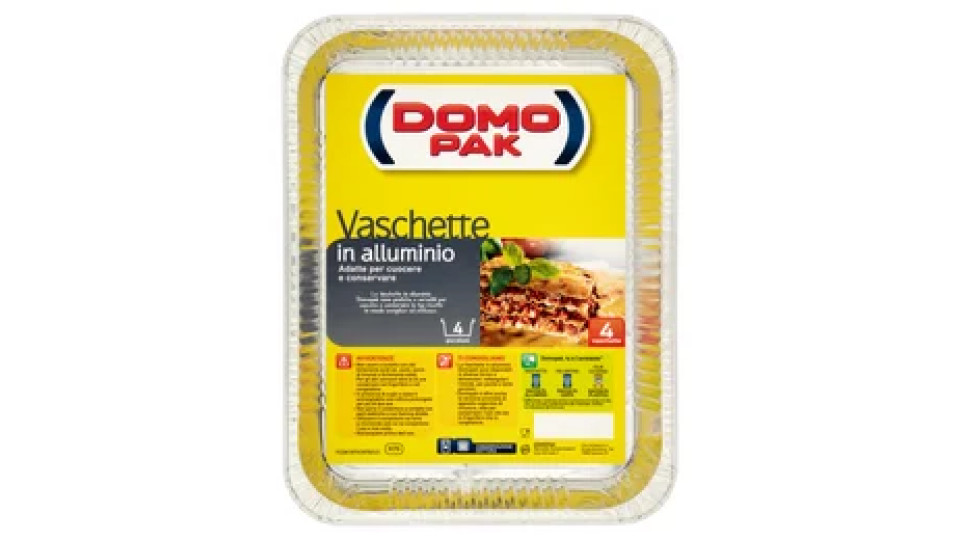 Domopak Vaschette in alluminio 6 porzioni 2 pz