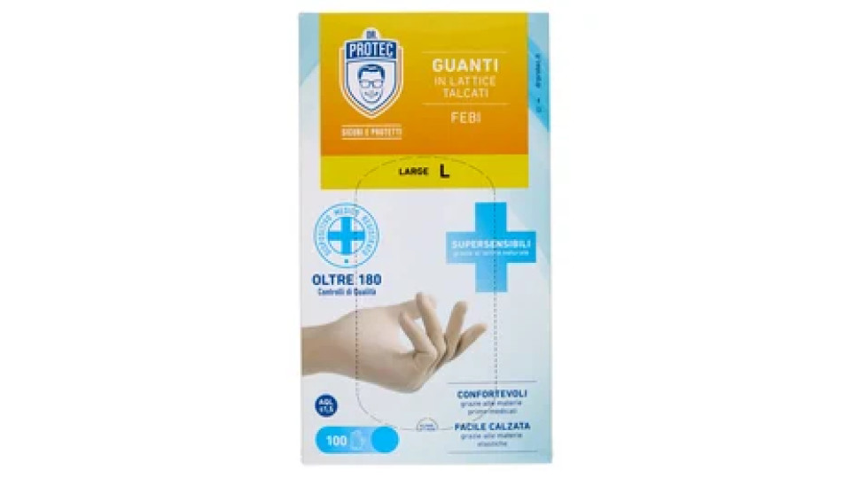 Dr. Protec Guanti in Lattice Talcati Febi Large L 100 pz