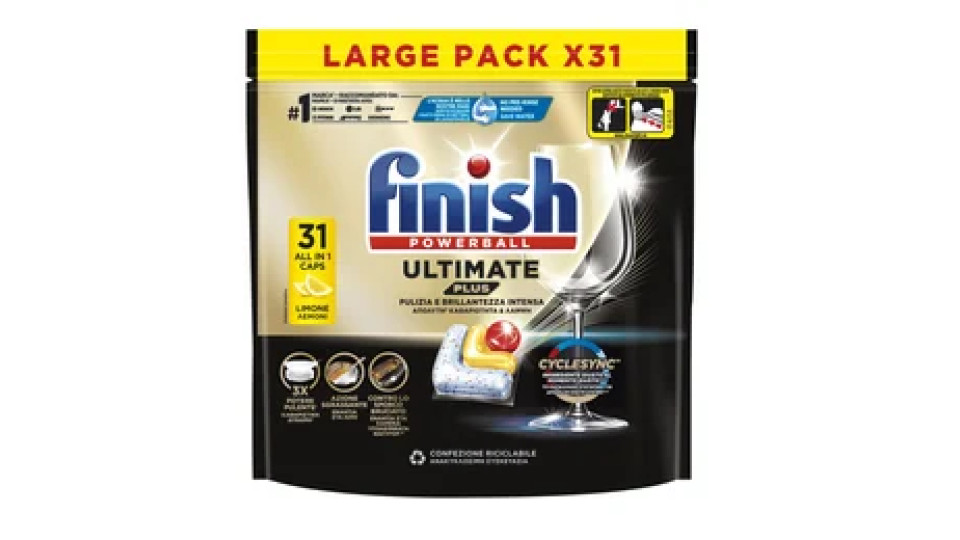 Finish Pastiglie Lavastoviglie Ultimate Plus 31 Limone