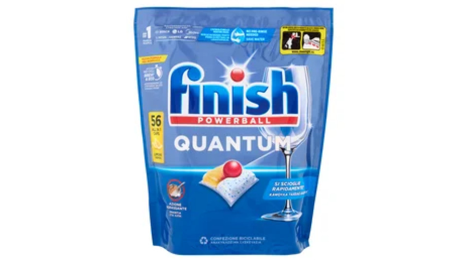 Finish Quantum Limone pastiglie lavastoviglie 56 lavaggi 582,4 g