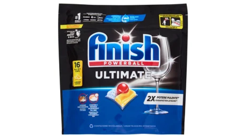 Finish Ultimate Limone pastiglie lavastoviglie 16 lavaggi 206,4 g