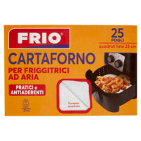 Frio Cartaforno per Friggitrice ad Aria quadrati lato 23 cm 25 Fogli