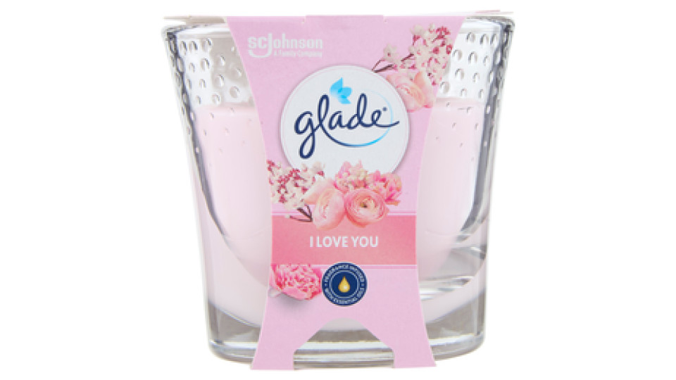 Glade® Candela profumata, fragranza I Love You, 112g