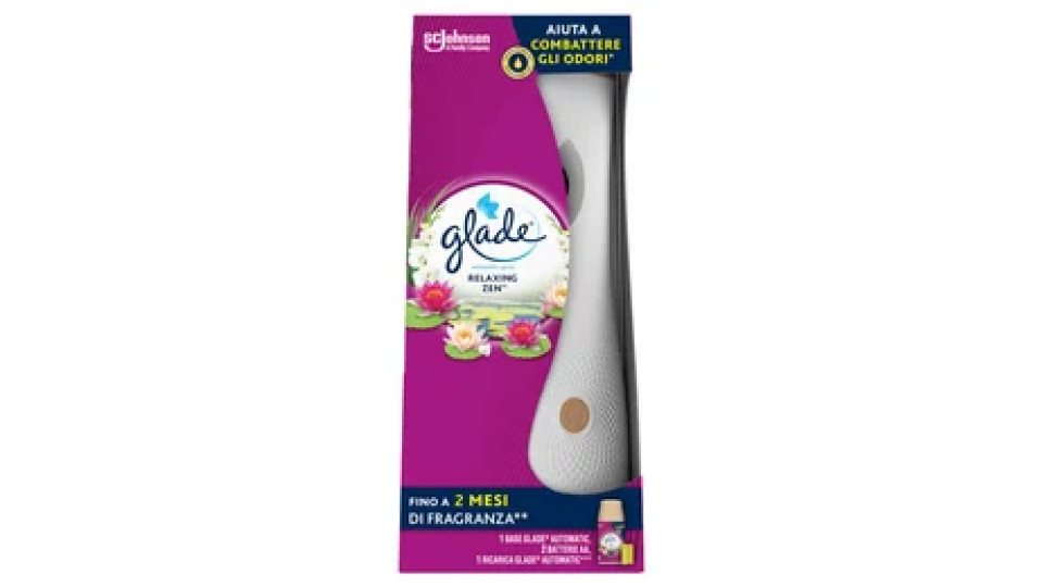 Glade Automatic Base Spray Relaxing Zen, Profumatore per Ambienti, Fragranza Relaxing Zen, 269 ml