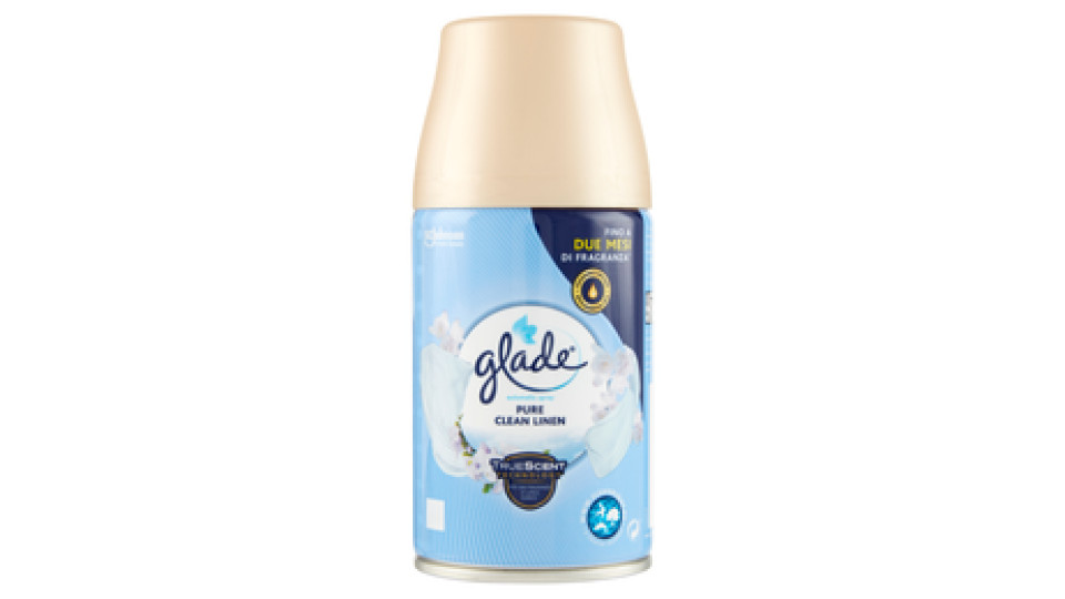 Glade Automatic Spray Ricarica, Profumatore per Ambienti, Fragranza Pure Clean Linen 269ml