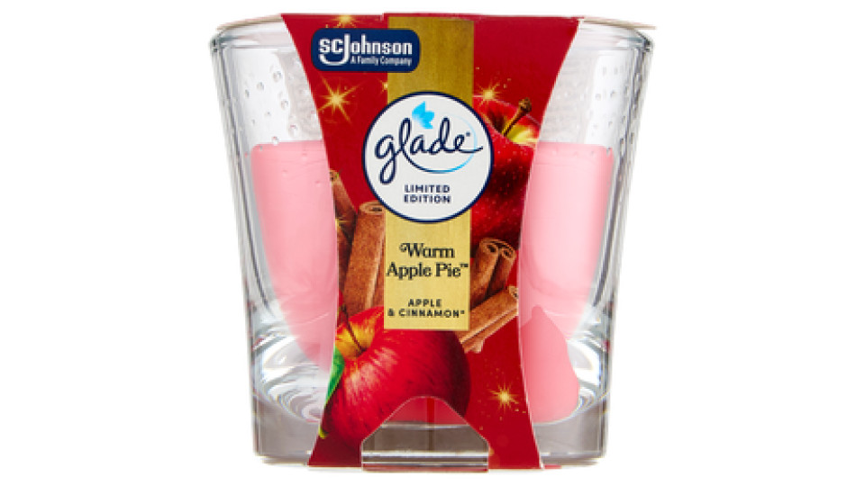 Glade Candela profumata, Edizione Limitata, fragranza Warm Apple Pie 112 g