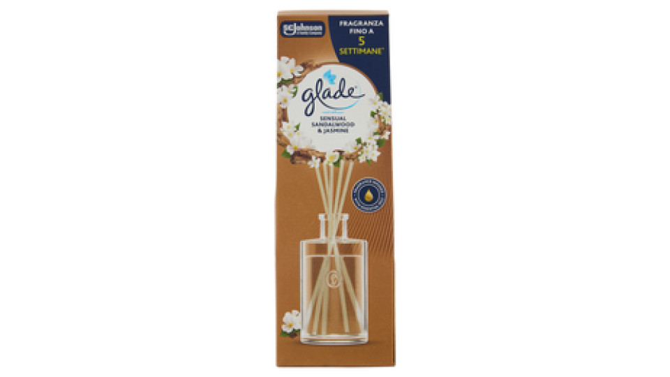 Glade Diffusore a Bastoncini, Fragranza Sensual Sandalwood & Jasmine 50 ml