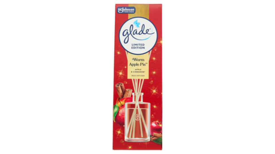 Glade Diffusore a Bastoncini, fragranza Warm Apple Pie. Confezione da 1 diffusore da 50ml