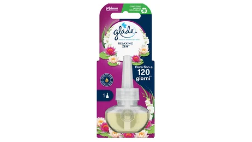 Glade Liquido Elettrico Profumatore per Ambienti, Ricarica da 20ml, Fragranza Relaxing Zen™ di Lunga Durata