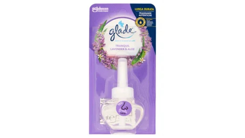 Glade Liquido Elettrico Ricarica, Profumatore per Ambienti Fragranza Lavanda & Aloe 20ml