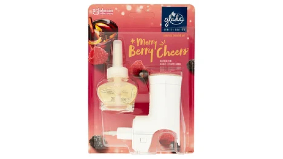 Glade Oli Essenziali, Profumatore Ambienti Diffusore con Ricarica, Fragranza Merry Berry Cheers 20ml