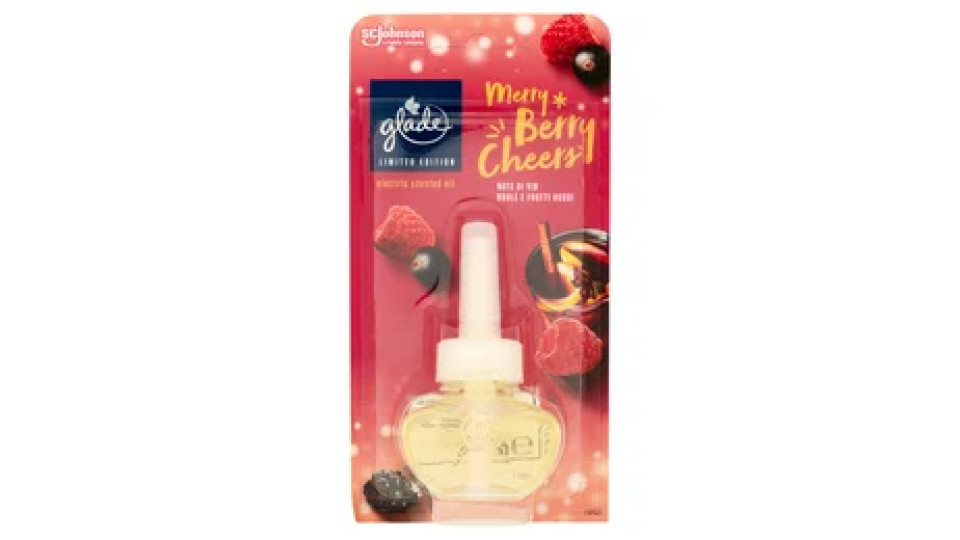 Glade Oli Essenziali, Profumatore per Ambienti Ricarica, Fragranza Merry Berry Cheers 20 ml