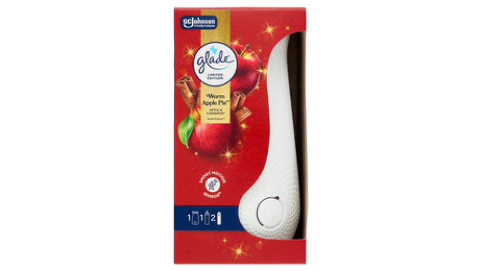 Glade Sense & Spray, Profumatore per ambienti con Sensore di Movimento Fragranza Warm Apple Pie 18ml