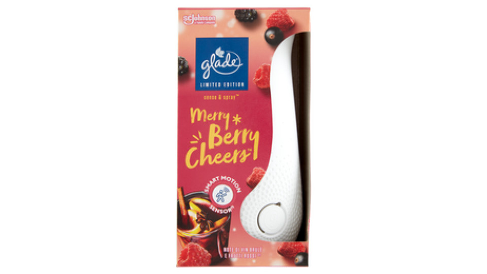 Glade Sense&Spray Profumatore per Ambienti Diffusore con Ricarica, Fragranza Merry Berry Cheers 18ml