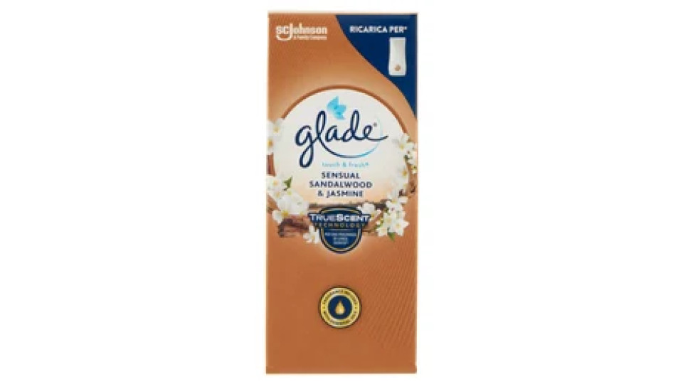 Glade Touch&Fresh Ricarica, Profumatore per Ambienti, Fragranza Sensual Sandalwood & Jasmine 10ml