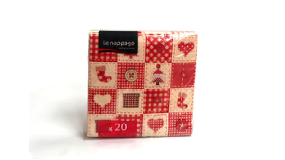 Le Nappage 20 tovaglioli in ovatta 33x33 cm 3 veli Patchwork