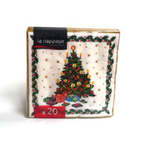 Le Nappage 20 tovaglioli in ovatta 33x33 cm 3 veli Tradi Houx et Sapin