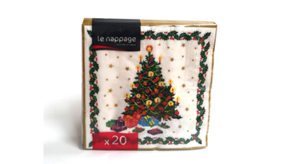 Le Nappage 20 tovaglioli in ovatta 33x33 cm 3 veli Tradi Houx et Sapin