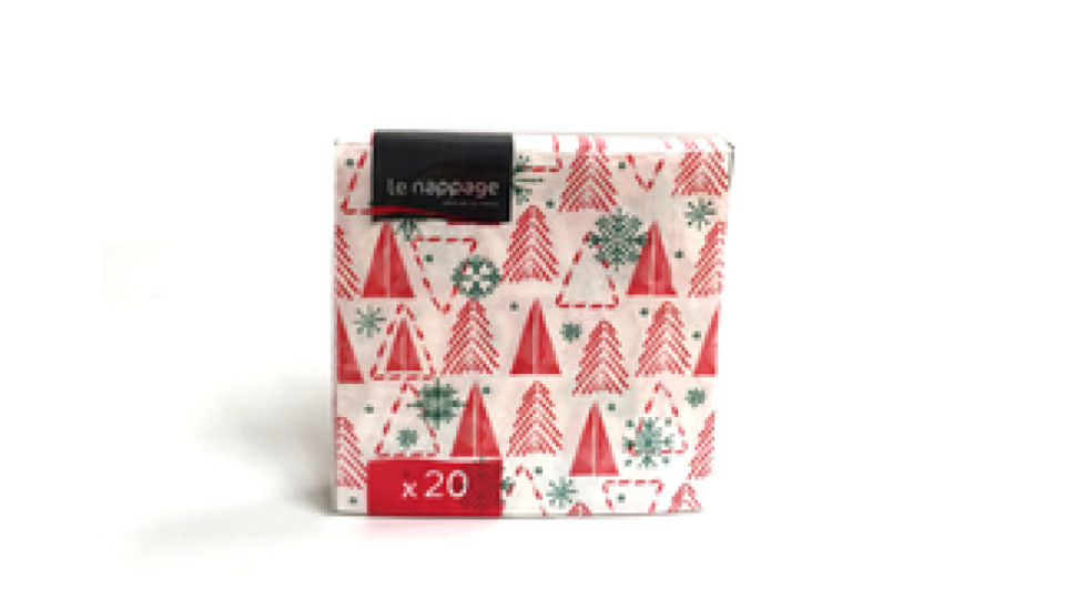 Le Nappage 20 tovaglioli in ovatta 33x33 cm 3 veli Winter Forest