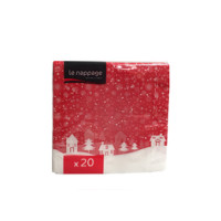 Le Nappage 20 tovaglioli in ovatta 33x33 cm 3V Rosso di Sera Natale