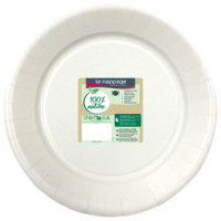 Le Nappage 50 Piatti In Cartoncino Diam 23cm 100% Nature Compostabili Bianco