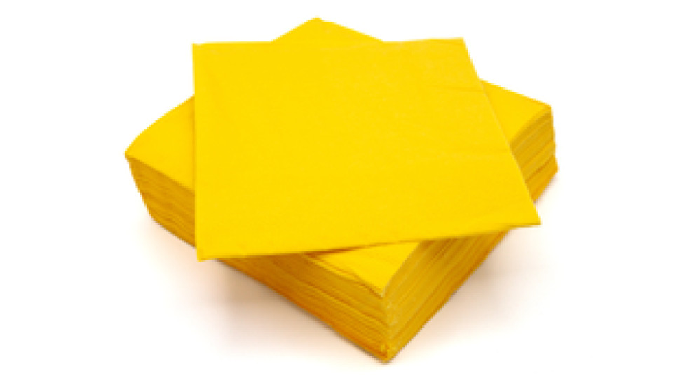 Le Nappage 50 tovaglioli in ovatta 25x25cm 3veli Giallo FSC
