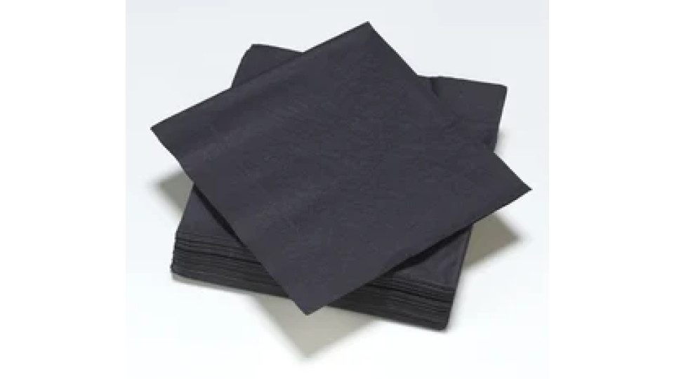 Le Nappage 50 tovaglioli in ovatta 25x25cm 3veli Nero FSC