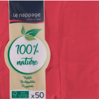Le Nappage 50 tovaglioli in ovatta 33x33 cm 2V 100% Nature Rosso