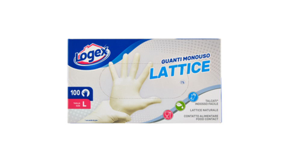 Logex Guanti Monouso Lattice Taglia L 100 pz
