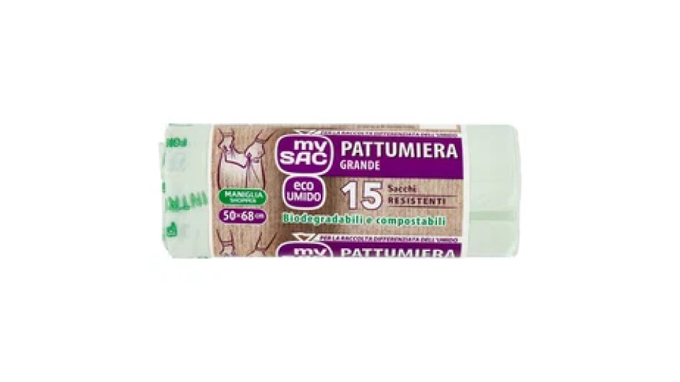 my Sac eco Umido Pattumiera Grande 50x68 cm Sacchi 15 pz