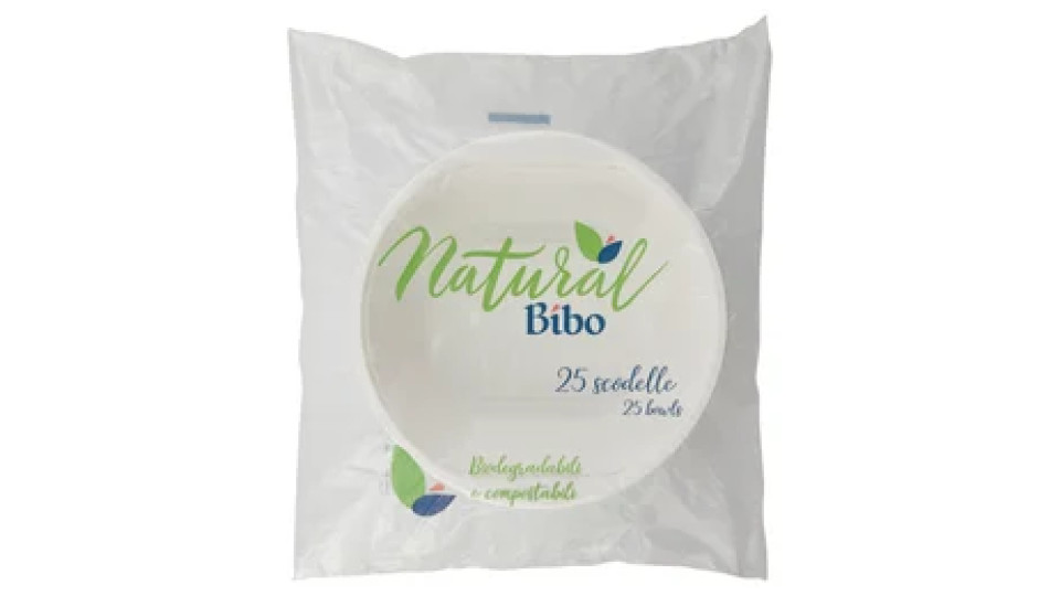Natural Bibo scodelle Biodegradabili e compostabili 500 cc 25 pz