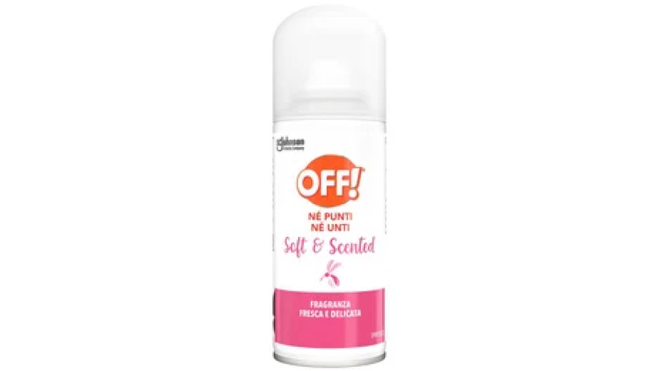 OFF! Soft and Scented Spray Secco Antizanzare, Repellente Zanzare, Leggero e asciutto sulla pelle, fragranza fresca, Protezione Efficace fino a 4 ore, 100ml