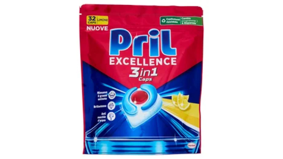 PRIL Excellence 3in1 Caps Limone 32pz (579,2g)
