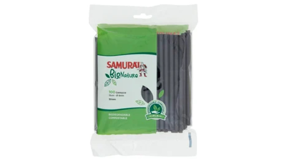 Samurài BioNature Cannucce 15cm - Ø 8mm 100 pz